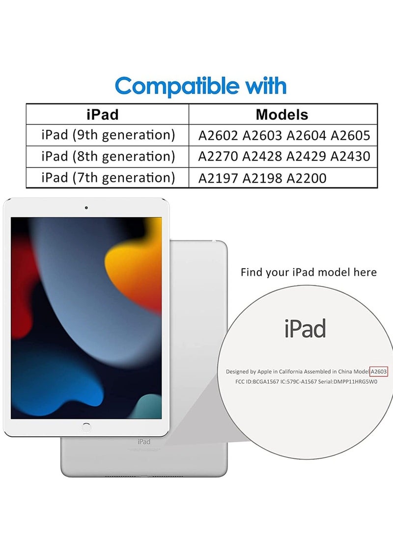 Raxoom iPad 9th Gen (2021)/ 8th Gen (2020)/7th Gen (2019), Slim Stand Hard Back Shell Protective Leather Smart Cover Trifold Stand (gold) - Image 3