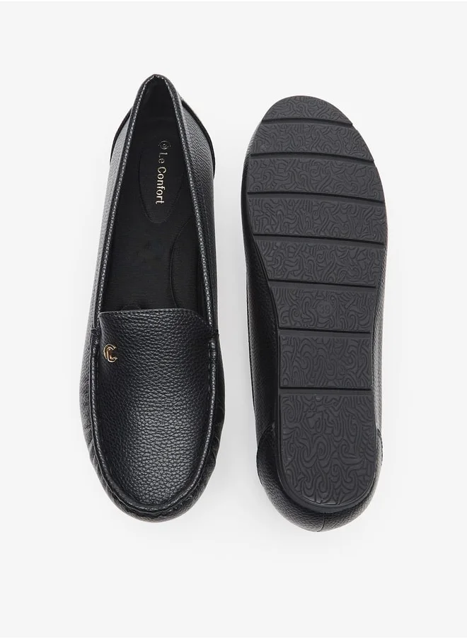 لو كونفورت Textured Slip-On Loafers