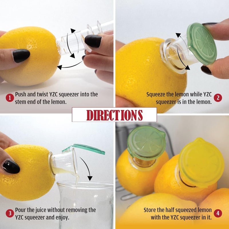 YZC COLLECTION YZC Lemon Squeezer – 2-Pack Lemon-Juicer – BPA-Free Plastic Lime Juicer– Compact Juice Extractor Citrus Press with Lid – Squeeze Lime for Cocktails, Drinks - Image 3