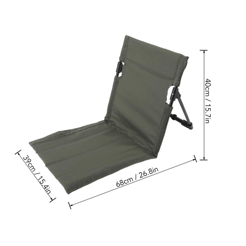 fannay Beach Lounger Chair, 600D Oxford Cloth Folding Beach Lounge Chair Compact Shoulder Strap with Back Support for Outdoor Activities (OD Green) - Image 3