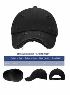 Excefore Blue Vintage Distressed Hat Washed Baseball Cap Adjustable Cotton Dad Hat for Men Women  - Image 3