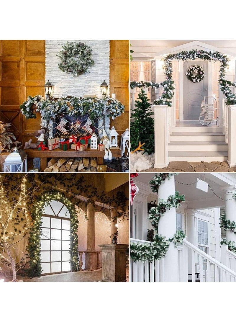 تابيت زينة أكاليل الكريسماس 270 سم ديكور شجرة الكريسماس الصناعية ديكور شجرة إكس ماكس إكليل الكريسماس في الهواء الطلق إكليل الكريسماس إكليل الصنوبر مع التوت الأحمر مخاريط الصنوبر الثلجية ديكور العطلات - Image 5