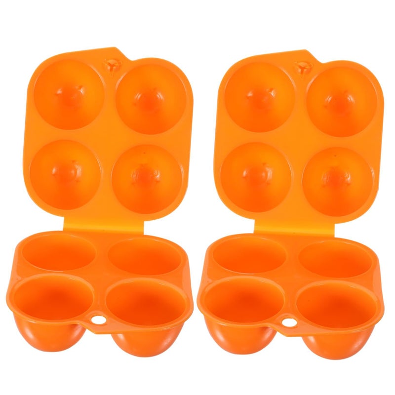 2 Compartment Plastic Egg Holder For Refrigerator Outdoor Hiking And Travel Mustard Storage Box - Image 2
