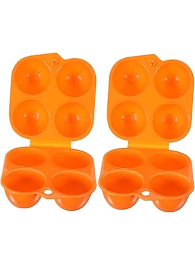 2 Compartment Plastic Egg Holder For Refrigerator Outdoor Hiking And Travel Mustard Storage Box - Image 1