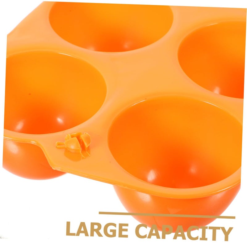 2 Compartment Plastic Egg Holder For Refrigerator Outdoor Hiking And Travel Mustard Storage Box - Image 4
