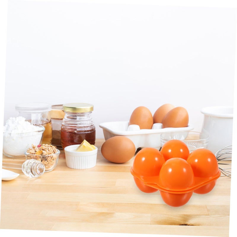2 Compartment Plastic Egg Holder For Refrigerator Outdoor Hiking And Travel Mustard Storage Box - Image 3