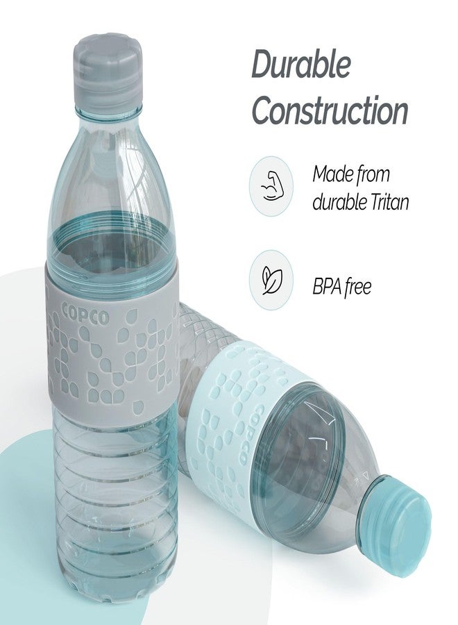 Copco Water Bottle with Chug Lid, Reusable, BPA Free Plastic, Dishwasher Safe, Perfect for Travel, School, Outdoors, and Gym, Hydra 16.9oz, Set of 2, Light Blue & Gray - Image 3
