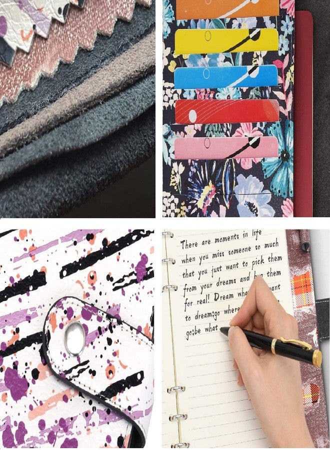 Wonderpool Refillable Spiral Journal 6 Ring Binder Notebook Writing Journal with Inner Pockets-College Lined Paper and Pattern Cover for School Work Travel and Organizer (A6, Flowers) - Image 5