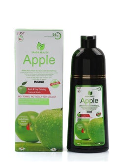 Natural black dye shampoo, free of ammonia, extracted from green apples, 400 ml