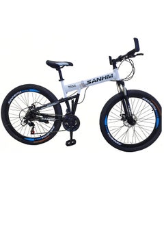 Folding Bike 24 Inch Carbon Steel Frame 21 Speed Front Suspension Spoke Wheel Dual Disc Brake White - pzsku/ZC57A61FD7D0489DBD01EZ/45/_/1713290586/d5bad30c-0ec5-40a4-beec-dfd8adda4b2b