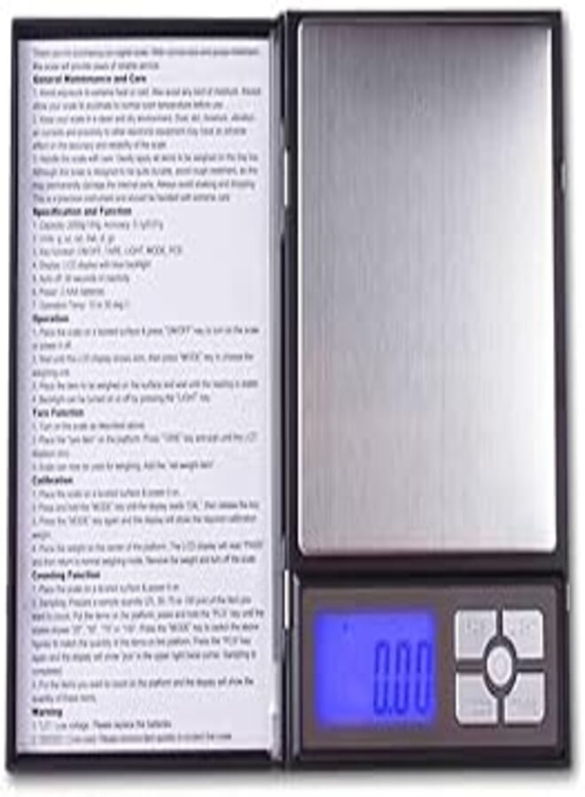 Skywalk Notebook Series Digital Scale with 5 Digits LCD Display (Black, 2000 x 0.01g)
