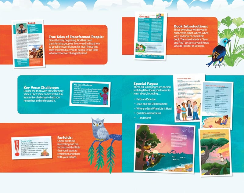 NLT Go Bible for Kids, Leatherlike, Teal Ocean - Image 2