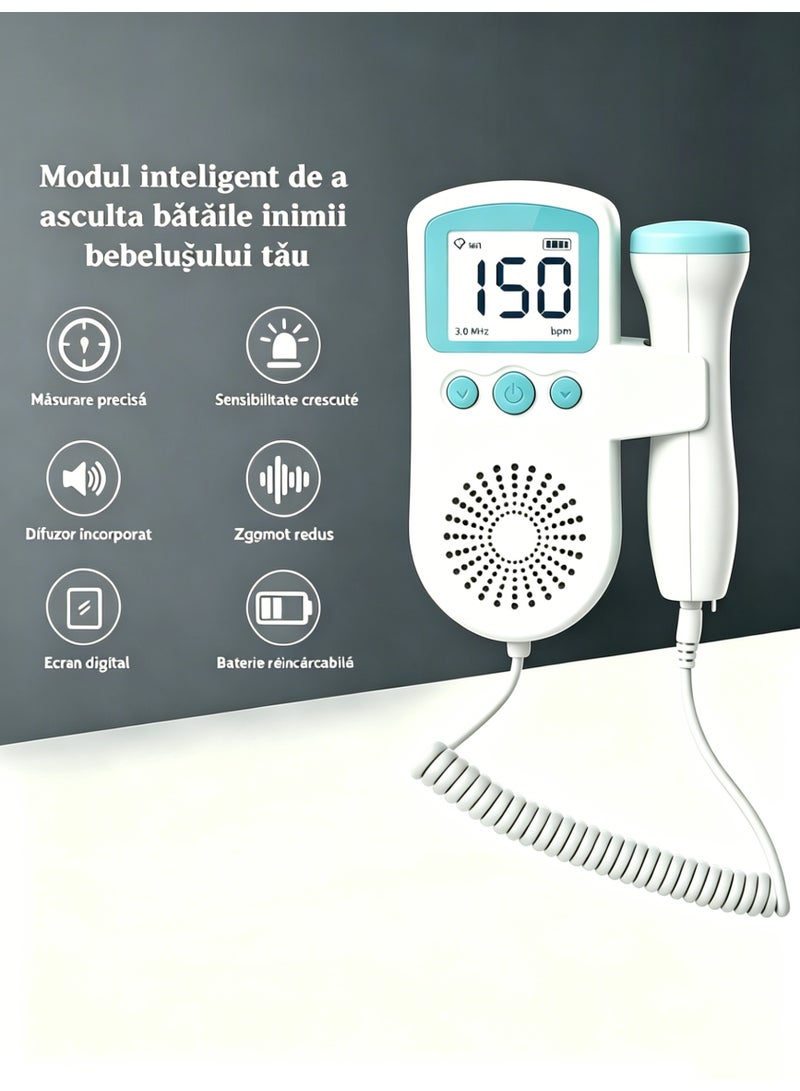 Halamine Fetal Heart Rate Monitor, PortableUltrasound Doppler - Image 2