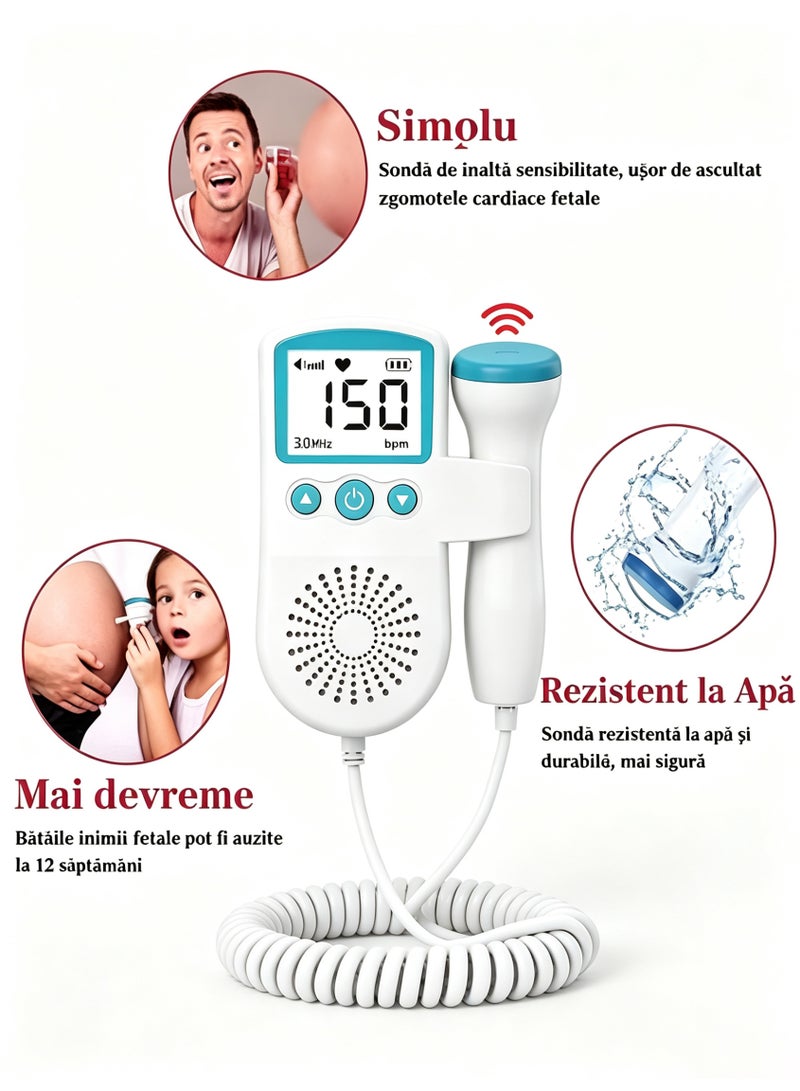 Halamine Fetal Heart Rate Monitor, PortableUltrasound Doppler - Image 4