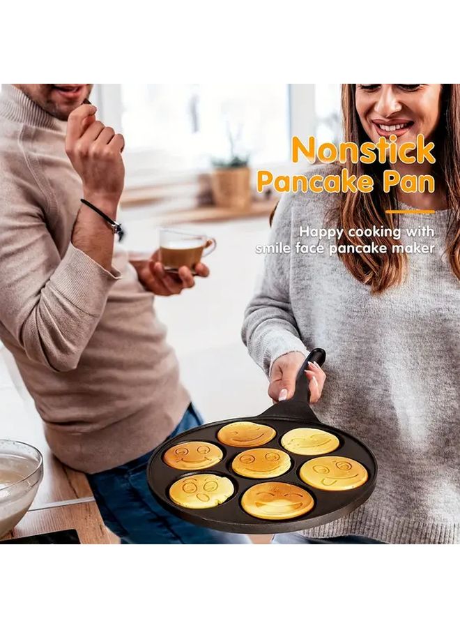 Joyful Face Lightweight Thick Version 7 Cup Nonstick Frying Pan For Eggs Burgers Pancakes Easy Clean Aluminum Cookware Holiday Gift For Family - Image 2