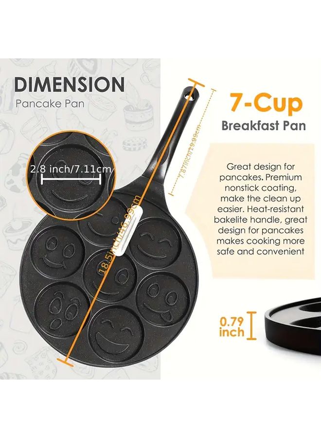 Joyful Face Lightweight Thick Version 7 Cup Nonstick Frying Pan For Eggs Burgers Pancakes Easy Clean Aluminum Cookware Holiday Gift For Family - Image 3