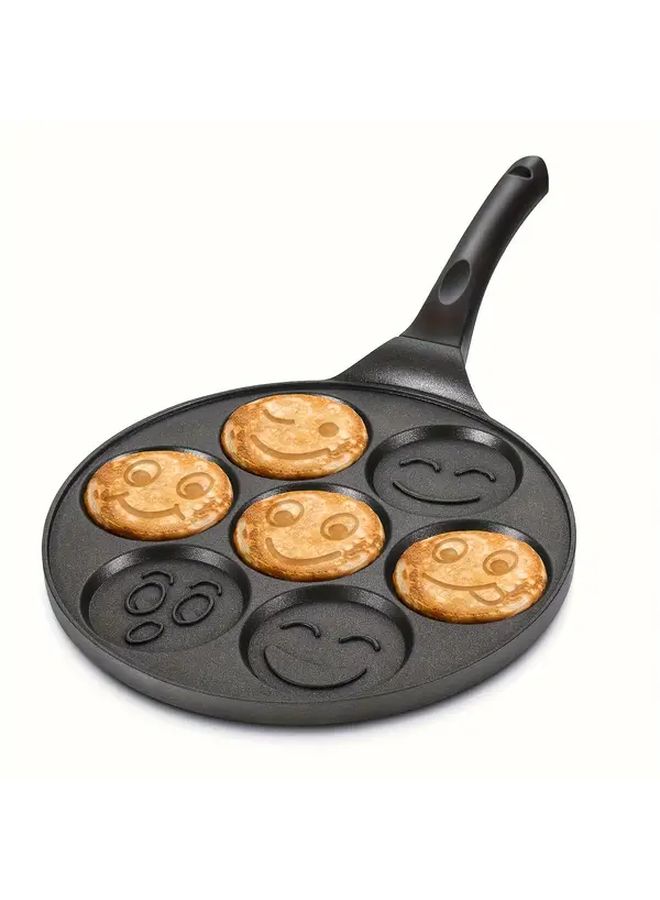 Joyful Face Lightweight Thick Version 7 Cup Nonstick Frying Pan For Eggs Burgers Pancakes Easy Clean Aluminum Cookware Holiday Gift For Family - Image 1