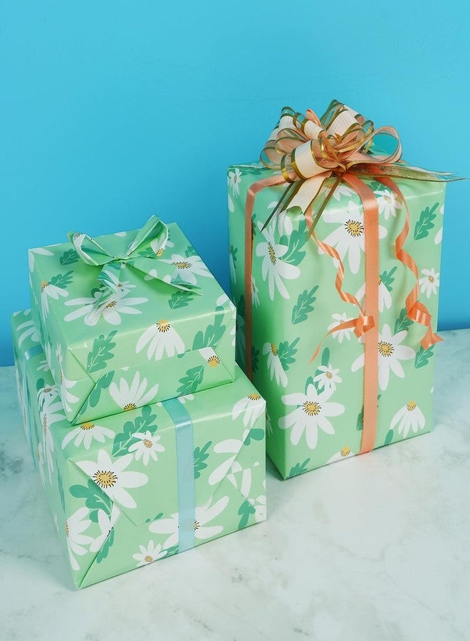 KESTAR Gift Wrapping Paper, Folded 6 Sheets Daisy Wrapping Paper for Kids Women Men, Recycled Gift Wrapping Paper Sheets for Birthday Holiday Party, 20×28inch Each Sheet - Image 2