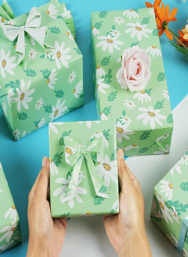 KESTAR Gift Wrapping Paper, Folded 6 Sheets Daisy Wrapping Paper for Kids Women Men, Recycled Gift Wrapping Paper Sheets for Birthday Holiday Party, 20×28inch Each Sheet - Image 4