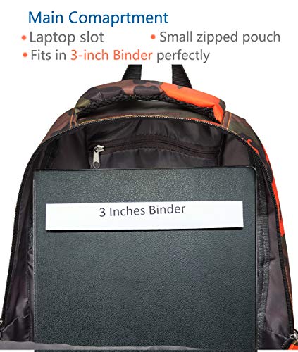 BLUEFAIRY Kids Backpacks for Boys Girls Elementary Primary Middle School Bookbags Back to School Bags for Childs Age 6-8 Mochilas Escolares para NiÃ±os NiÃ±as 17 Inch Camo Orange - Image 5