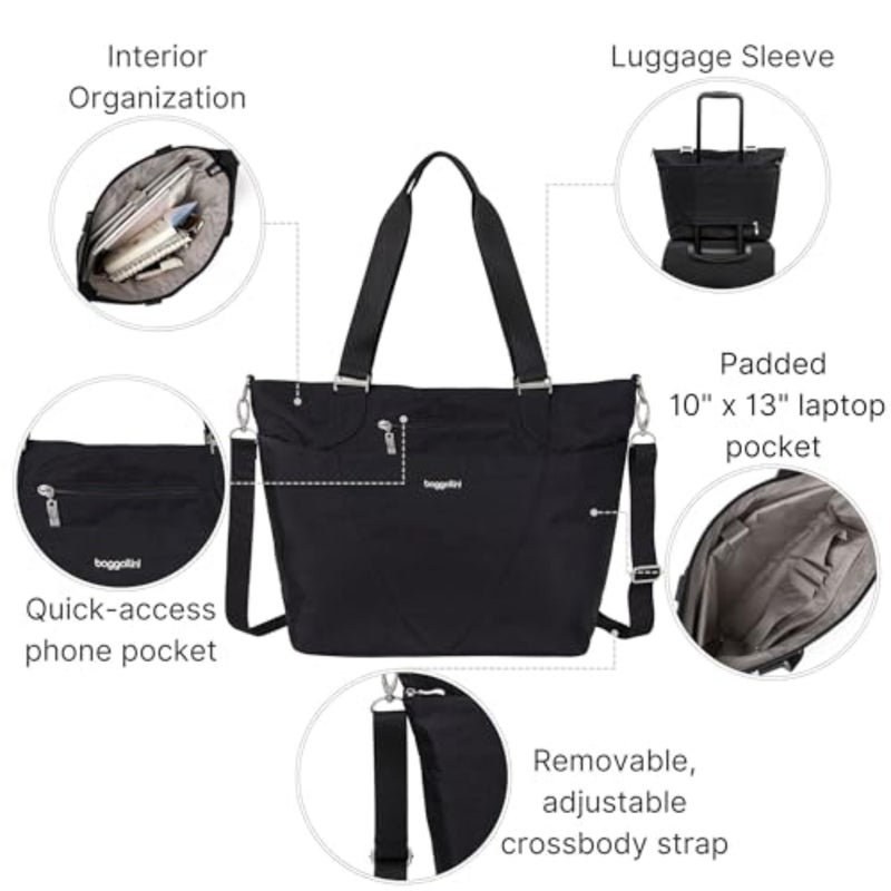 Baggallini Avenue Tote - 12x18" Laptop Tote Bag for Women - Lightweight Work Travel Carry On - Image 3