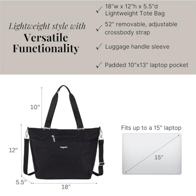Baggallini Avenue Tote - 12x18" Laptop Tote Bag for Women - Lightweight Work Travel Carry On - Image 5