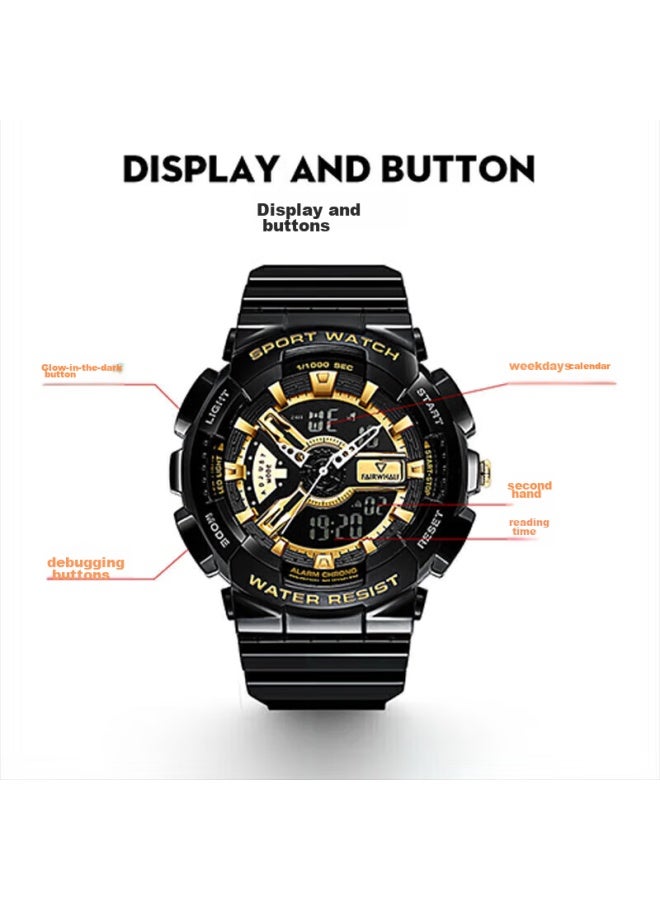 Fairwhale Watch For Men, Women, Students, Mechanical Style, Children's Electronic Watch, Dual Display, Waterproof, Luminous, Domestic Watch 4300, Back-to Gift - Image 2