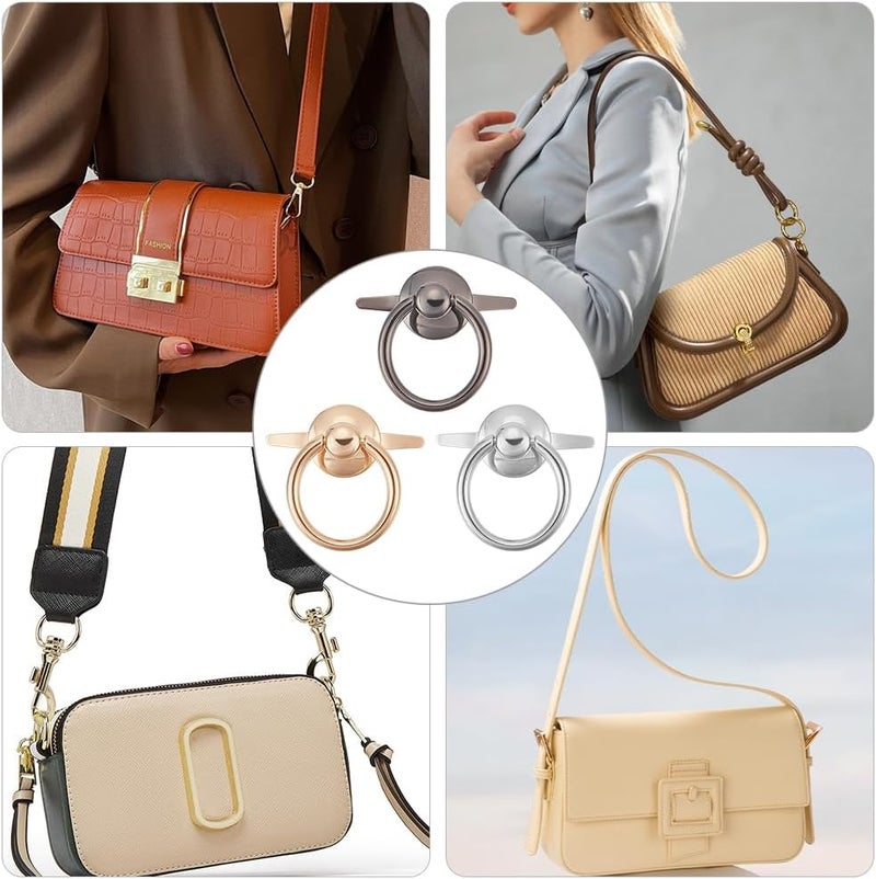 klarako 6pcs Purse Suspension Clasp, 3 Colors Metal Side Clip Buckles Bag Chain Strap Connector with O Ring Handbag Ring Clip Buckles Hardware for Bag Clasps Replacement Accessories - Image 5