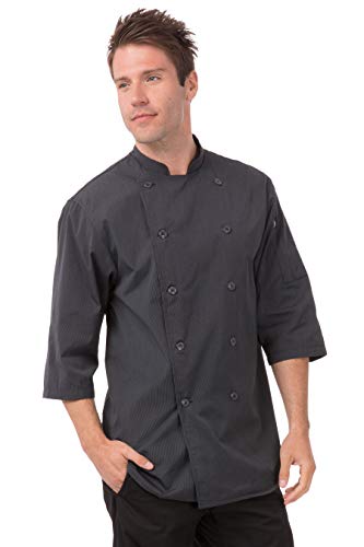 Chef Works معطف الطهاة للرجال من شيف ووركس، رمادي داكن، 3X-كبير - Image 5