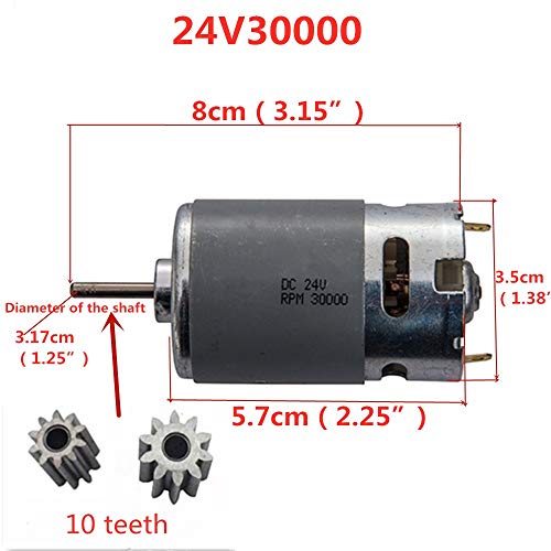 weelye 2 Pcs 24V 30000RPM Childrens Powered Wheel Electric Motor24 Volt Motor Drive Engine Accessory for Car Children Ride on Toys Replacement Parts - Image 5