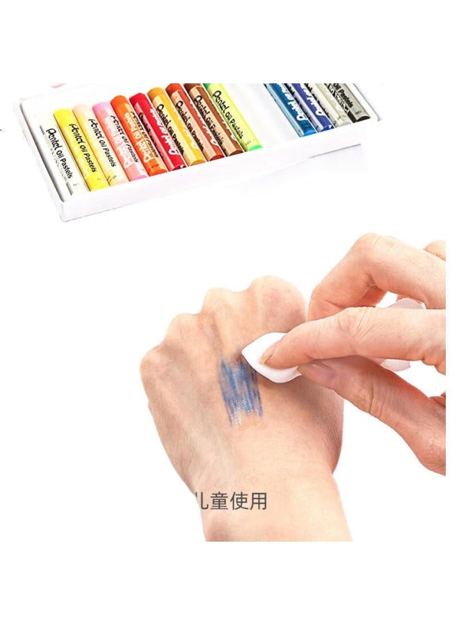 Pentel Oil Pastel Crayons, Colorful Drawing Sticks For Children And Students, Washable And Easy To Clean Hands, Phn-12U, 12 Colors/Box - Image 2