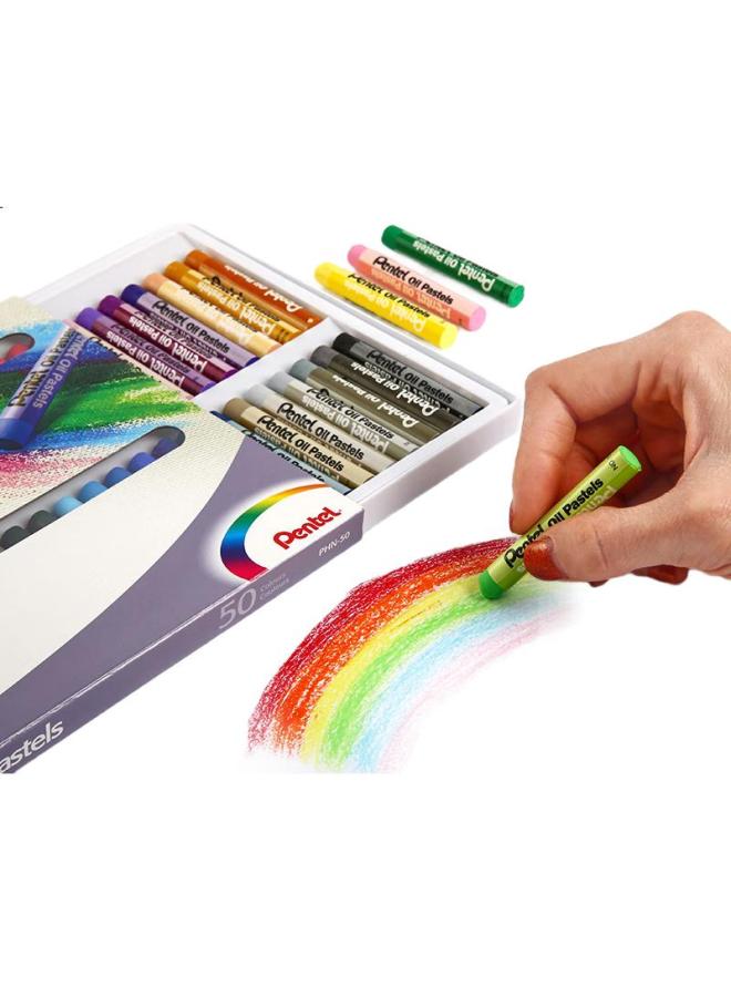 Pentel Oil Pastel Crayons, Colorful Drawing Sticks For Children And Students, Washable And Easy To Clean Hands, Phn-12U, 12 Colors/Box - Image 1