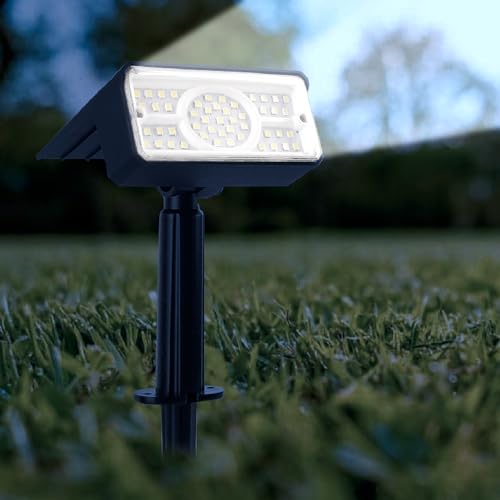 GIGAWATTS GW-701 Solar Landscape Spotlight 49 LED 1500mAh Li-ion Battery Outdoor Light 160lm Ground Spot Lamp with 1W Polysilicon Panel for Yard Garden Driveway Porch Patio (Pack of 1) - Image 1