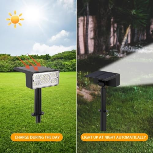 GIGAWATTS GW-701 Solar Landscape Spotlight 49 LED 1500mAh Li-ion Battery Outdoor Light 160lm Ground Spot Lamp with 1W Polysilicon Panel for Yard Garden Driveway Porch Patio (Pack of 1) - Image 3