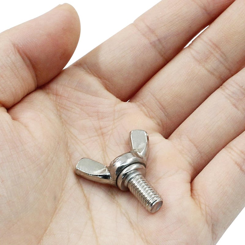 Dijedev M6*12 Wing Butterfly Screws Bolts, 10 Pcs Stainless Steel Wing Bolt, Machine Fastener, Thumb Hand Screws for Electronic Equipment - Image 4