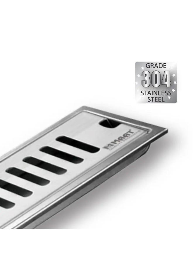 MAAT 40cm SS 304 Floor Drain with Waste Trap & Hook | Heavy-Duty Stainless Steel Drain for Bathroom, Kitchen & Balcony - Image 2