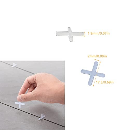 UtySty 2000 Pack Tile Spacers 1/12'' 2mm Gaps Ceramic Wall Floor Tile Spacer Cross Spacing Installation Laying Joint Retaining Separators Tool for Tiling Positioning Clip Leveling System Construction - Image 3