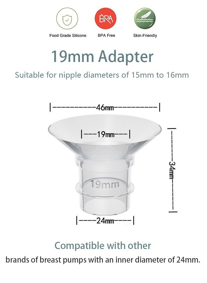 5 قطع من ملحقات مضخة حليب الثدي 13/15/17/19/21 مم لميديلا، ودروع سبكترا 24 مم، وأكواب الصفصاف. متوافقة مع مضخة الثدي القابلة للارتداء S9/S10/S12، قلل النفق إلى الحجم الصحيح - Image 2