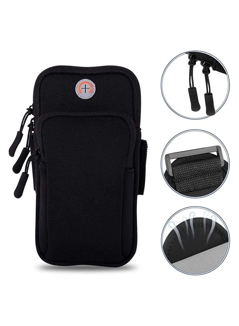 كابتن تيك Waterproof Sport Arm Bag, Running Armband Phone Holder Bag, Fitness Armband with Adjustable Band and Headphone Slotfor, For Jogging, Yoga, Hiking, Running Camping - Image 2