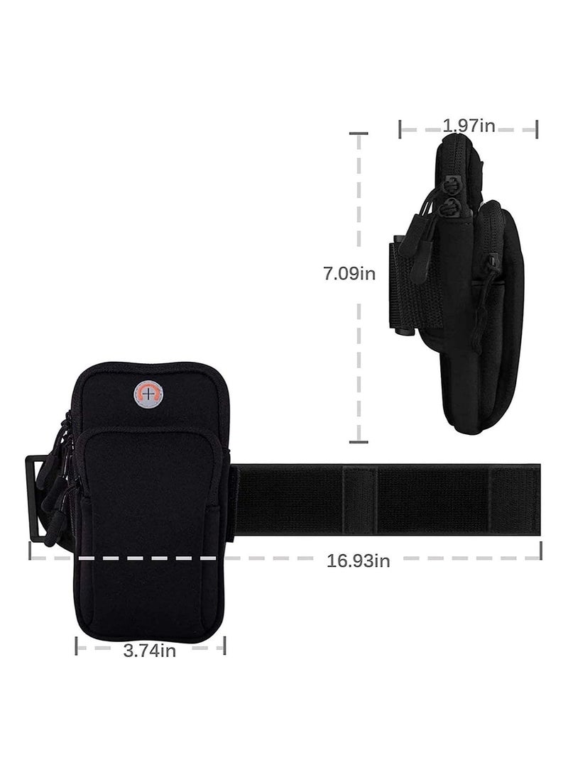 كابتن تيك Waterproof Sport Arm Bag, Running Armband Phone Holder Bag, Fitness Armband with Adjustable Band and Headphone Slotfor, For Jogging, Yoga, Hiking, Running Camping - Image 3