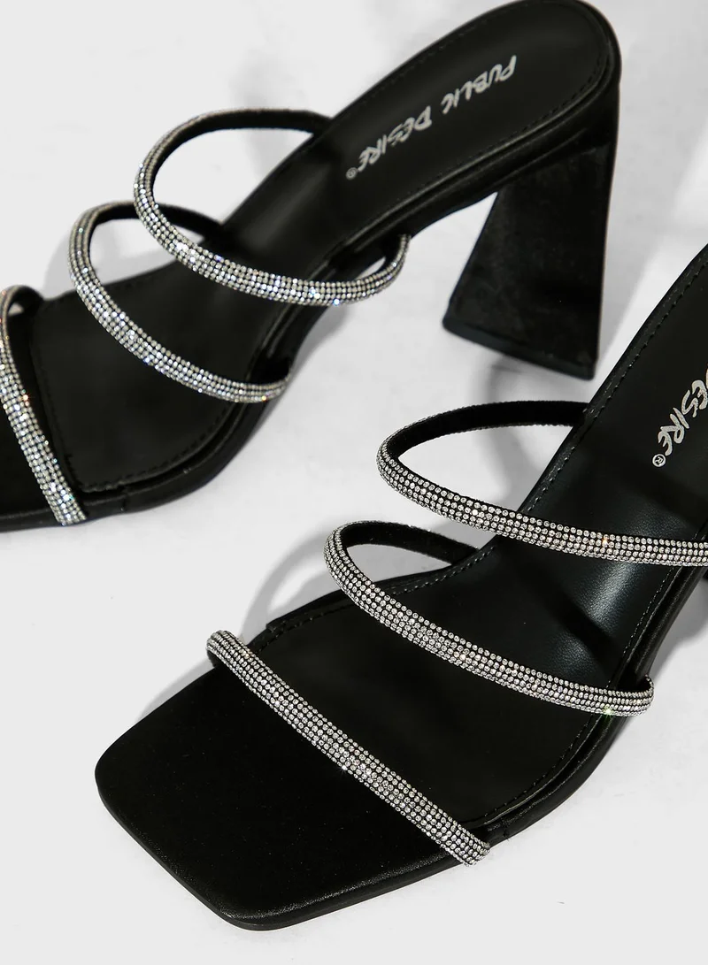 PUBLIC DESIRE Multi Strap High Heel Sandals