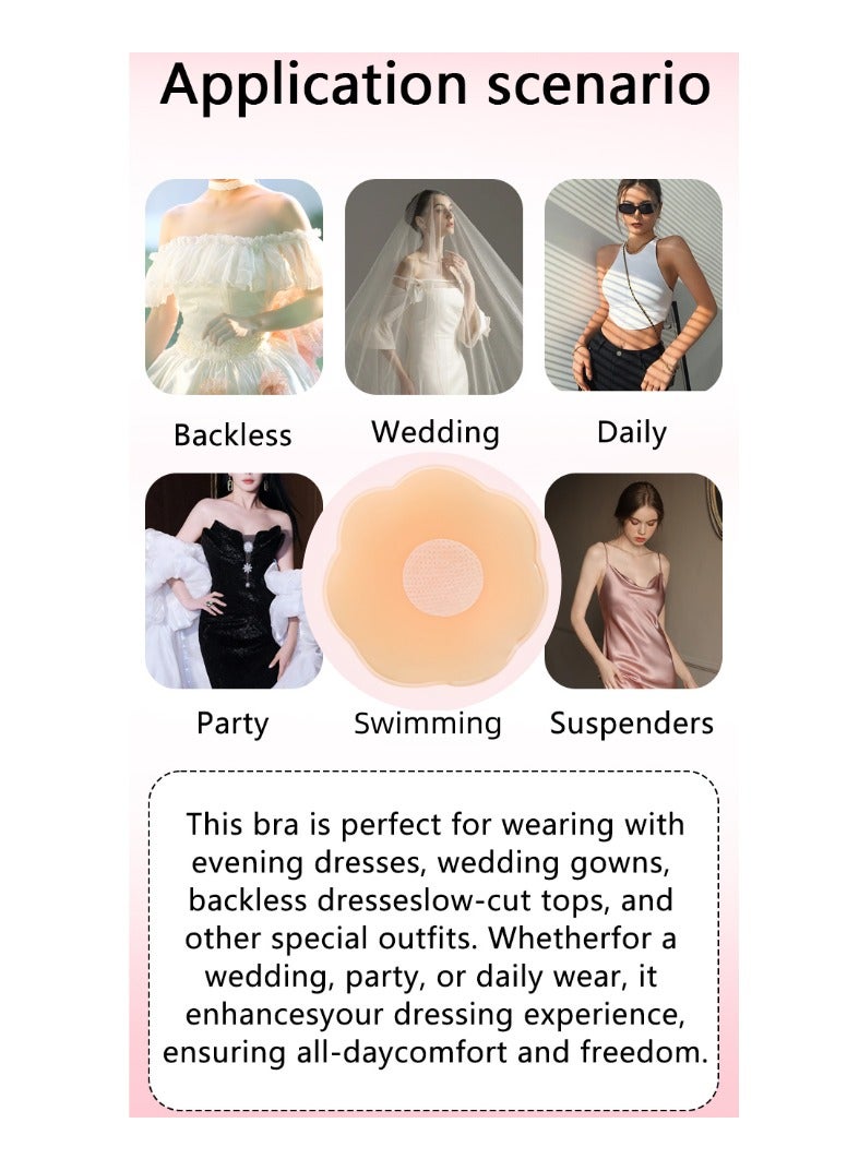 TAYYIB NOOR 6 Pairs Reusable Silicone Nipple Cover – Invisible Stick On Bra, Washable Breast Pads, Ultra Thin Adhesive Breast Pasties with Storage Box - Image 4