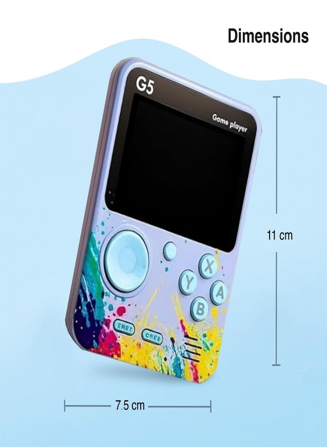سنابترون جهاز ألعاب محمول SNAPTRON G5 للأطفال، جهاز ألعاب كلاسيكي محمول مزود بـ 500 لعبة فيديو كلاسيكية مدمجة، لعبة مصغرة كلاسيكية بشاشة عالية الدقة، جهاز ألعاب محمول قابل لإعادة الشحن للبنات والأولاد، لون عشوائي - Image 3