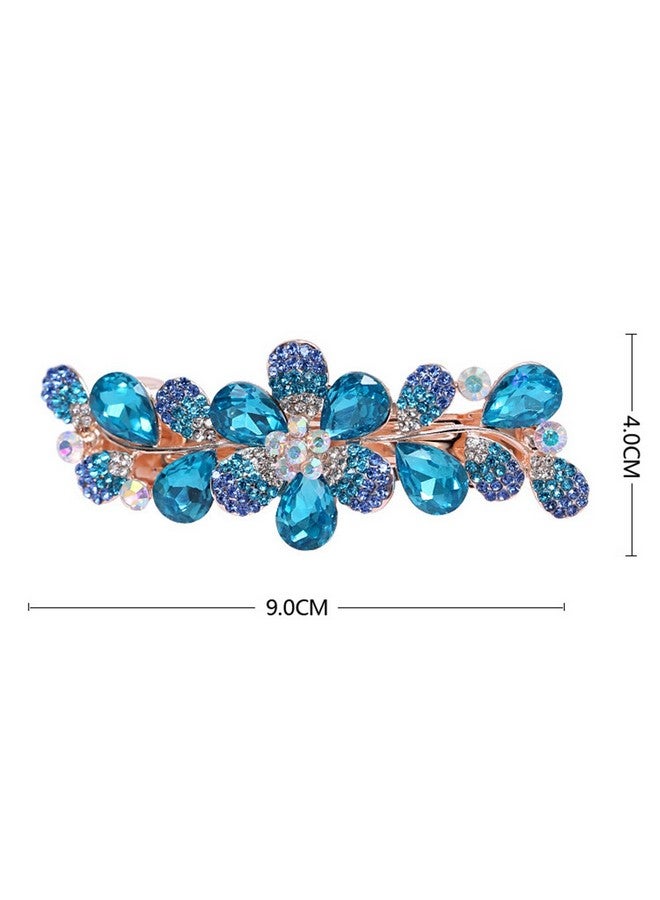Ruihfas Women Girls Crystal Rhinestone Flower Pattern Hair Spring Clip Hairpin Sweet Hair Accessories (Pink) - Image 4