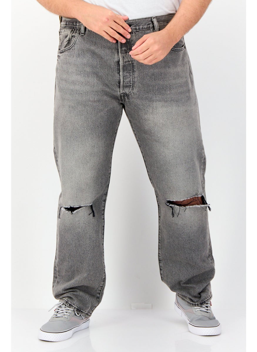 Levi's Men Regular Fit Rip Non Stretchable Straight Leg Jeans, Wash Grey  - Image 1