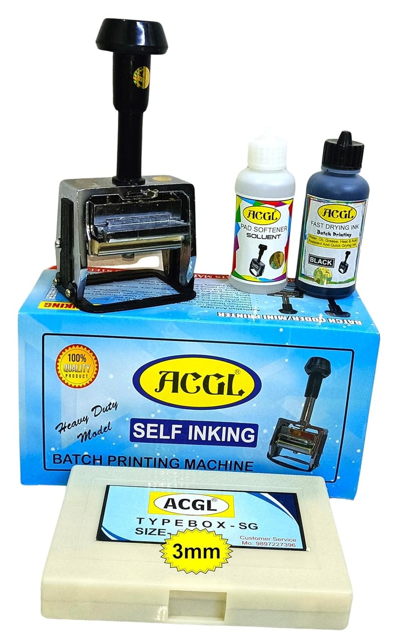ACGL 3MM Heavy Duty Batch Printing Machine | Super Fast Steel Body | AI Tested | Hard Rubber Font | Industrial Batch Coder - Image 1