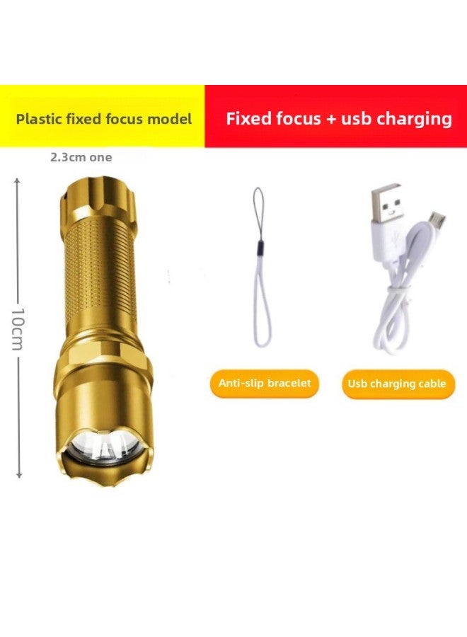 Strong Light Flashlight USB Rechargeable Mini Student Lighting Portable Super Bright Pocket Long-range Outdoor Gift Flashlight