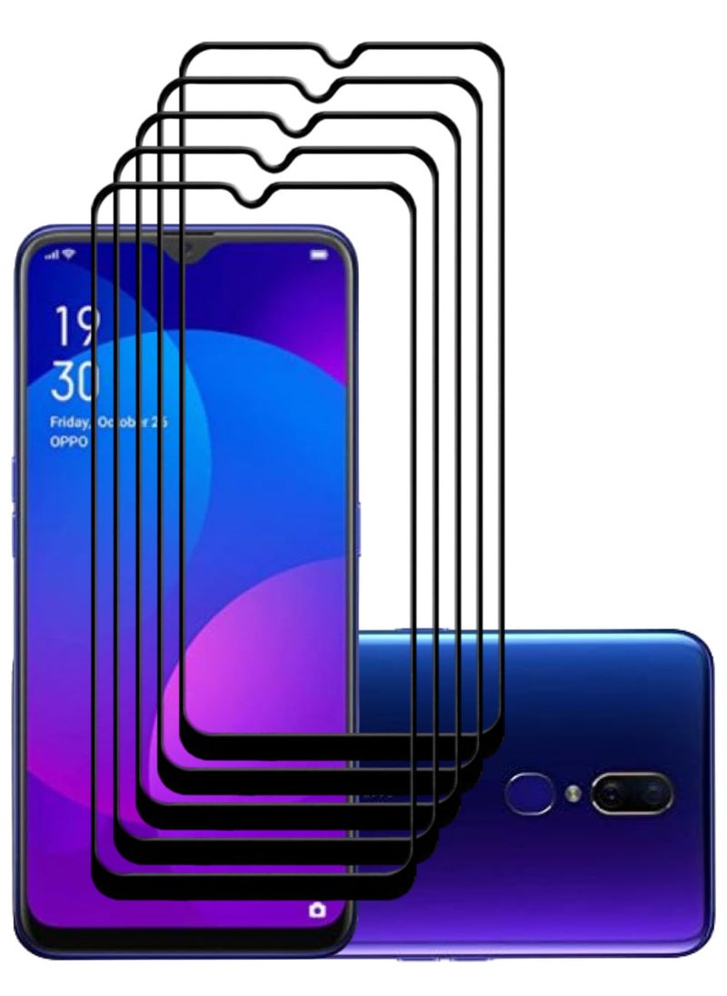 ACLIX 5 Pieces Antistatic ESD Dustproof Premium Quality High Definition Tempered Glass Screen Protector Designed For Oppo F11 - Image 1