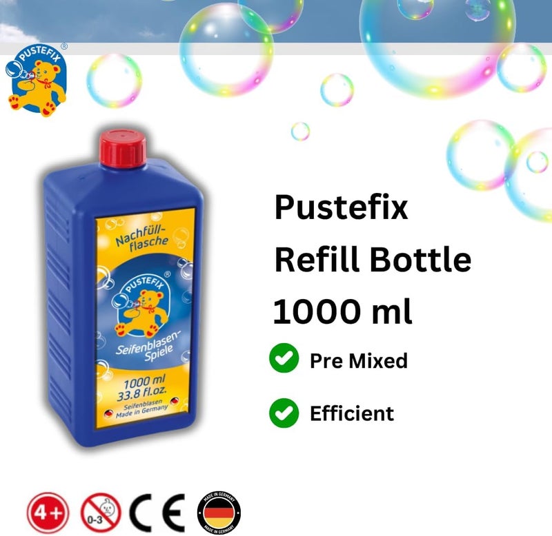 PUSTEFIX Bubble Refill Bottle - 1000 ml of Premium Soap Bubbles - Image 4