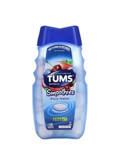 TUMS Tums, Extra Strength Antacid, Smoothies,  Berry Fusion, 750 mg, 140 Chewable Tablets  - Image 1